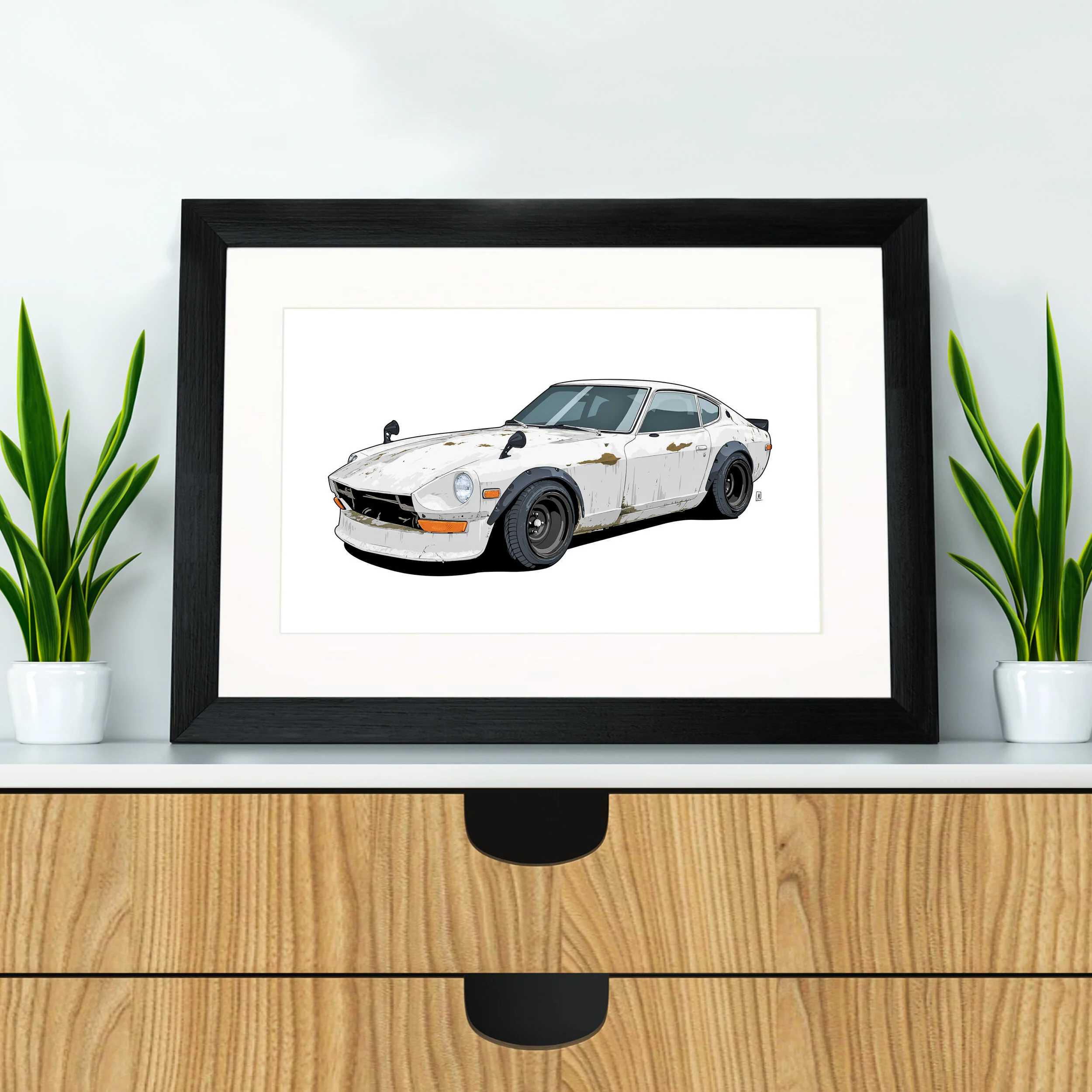 Mazda RX7 open edition sports car artwork print - Different Sizes